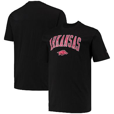 Men's Champion Black Arkansas Razorbacks Big & Tall Arch Over Wordmark T-Shirt