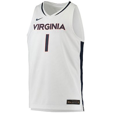 Men's Nike #1 White Virginia Cavaliers Replica Basketball Jersey