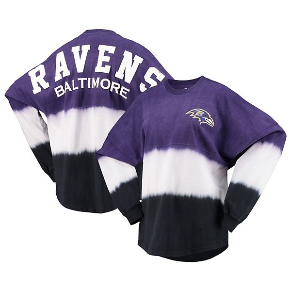 Women's Fanatics Branded Purple/Black Baltimore Ravens Ombre Long Sleeve T- Shirt