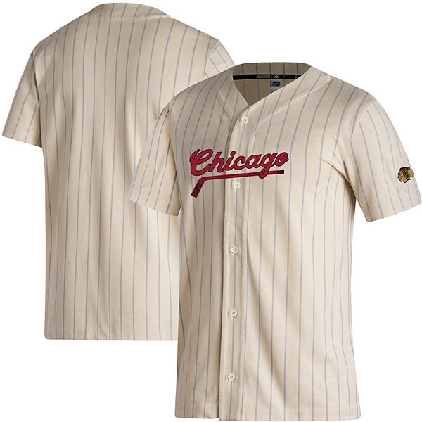 koelkast Gevangenisstraf Ongelofelijk Men's adidas White Chicago Blackhawks Baseball Button-Up Shirt
