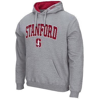 Men's Colosseum Heathered Gray Stanford Cardinal Arch & Logo 3.0 Pullover Hoodie