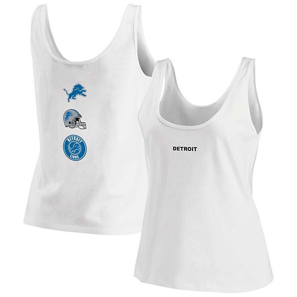 Women's WEAR by Erin Andrews White Detroit Lions Team Scoop Neck Tank Top