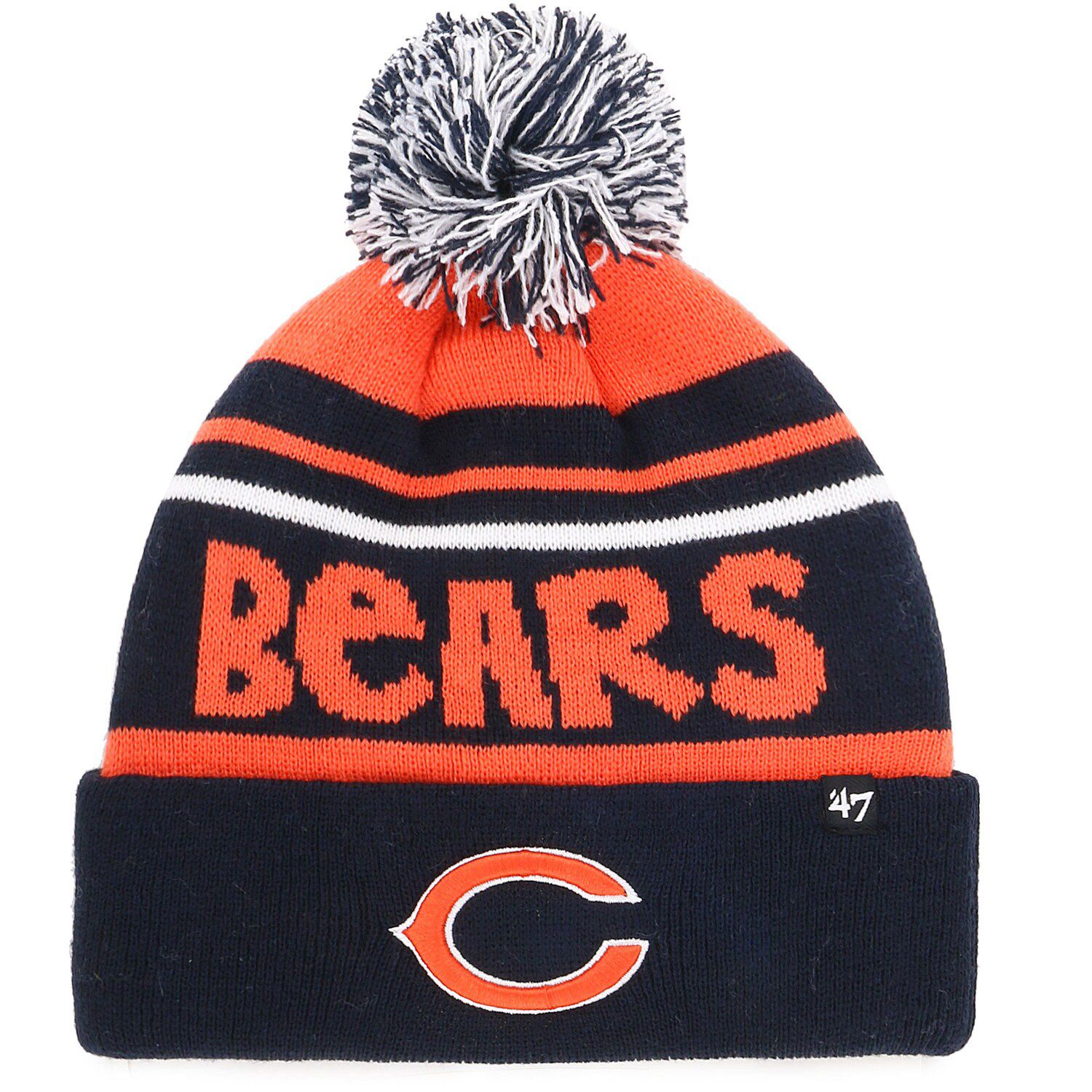 New Era Men's Navy Chicago Bears Fisherman Skully Cuffed Knit Hat