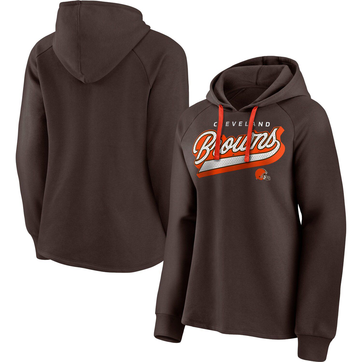 Men's Fanatics Branded Brown Cleveland Browns Front Runner Long Sleeve Hooded T-Shirt Size: Medium