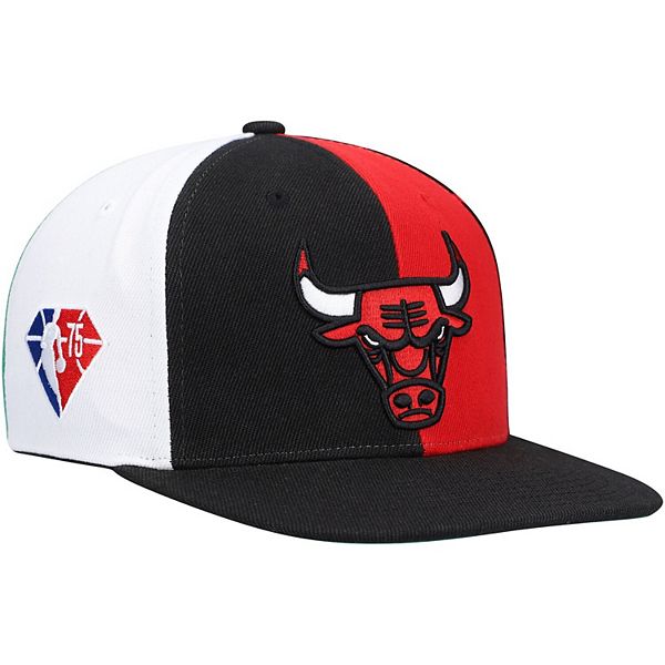 Men's Mitchell & Ness Black Chicago Bulls NBA 75th Anniversary What The?  Snapback Hat