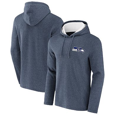 Men's NFL x Darius Rucker Collection by Fanatics Heathered College Navy Seattle Seahawks Waffle Knit Pullover Hoodie