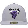 Men's New Era Gray Chicago Bulls 6x NBA Finals Champions Side Patch Collection 59FIFTY Fitted Hat