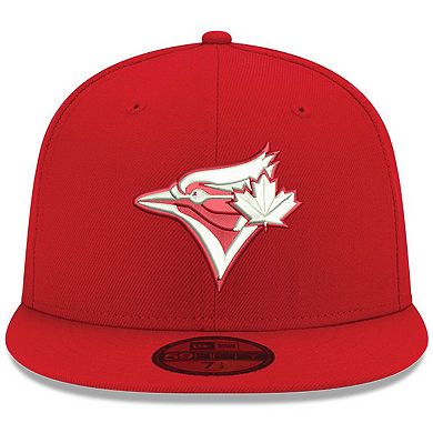 Men's New Era Red Toronto Blue Jays White Logo 59FIFTY Fitted Hat