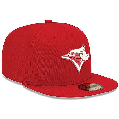 Men's New Era Red Toronto Blue Jays White Logo 59FIFTY Fitted Hat