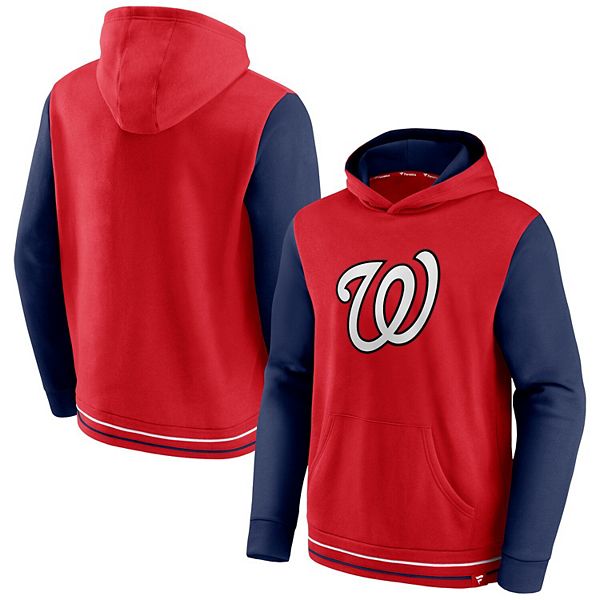Men's Fanatics Branded Red/Navy Washington Nationals Last Whistle Pullover  Hoodie