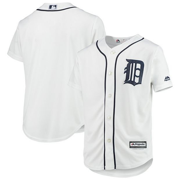 Youth Majestic White Detroit Tigers Home Official Logo Team Jersey