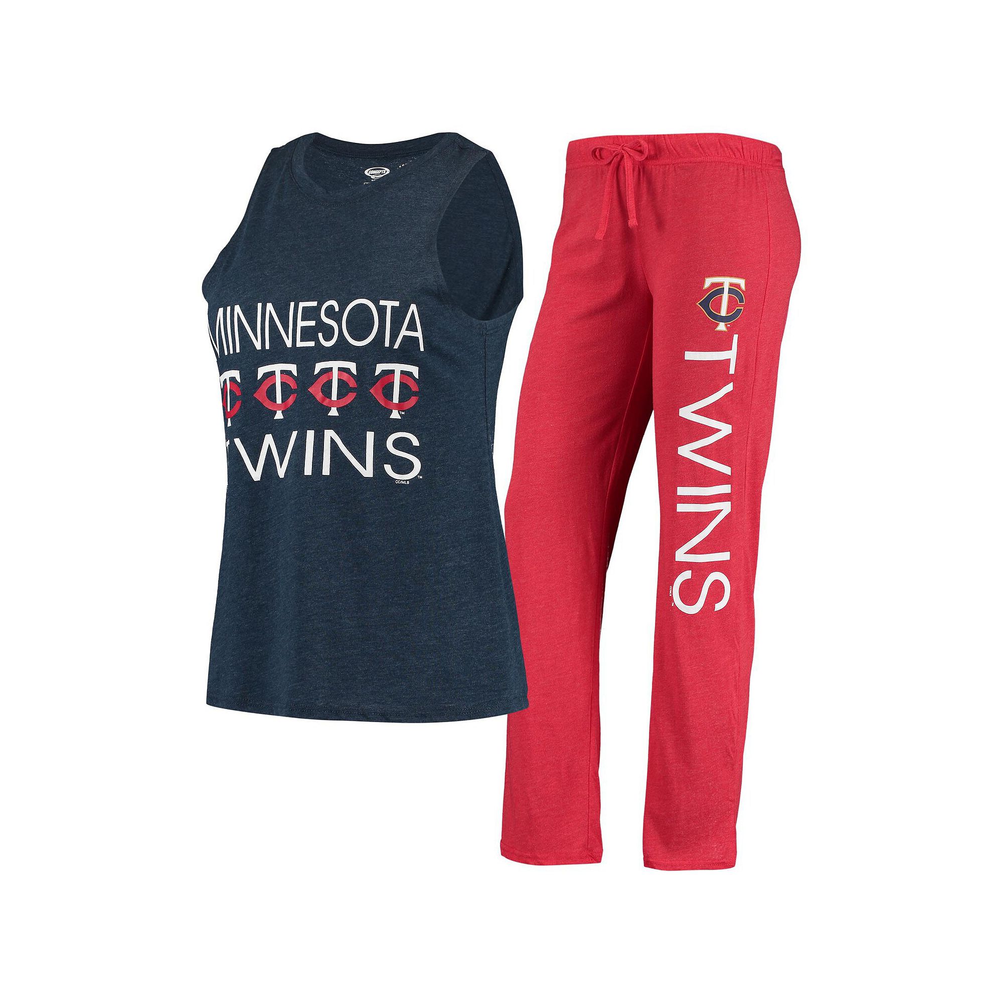 Womens Concepts Sport Red/Navy Minnesota Twins Meter Muscle Tank Top & Pan