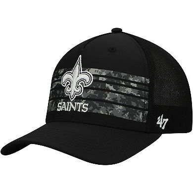 Men's '47 Black New Orleans Saints Gaven MVP Trucker Snapback Hat