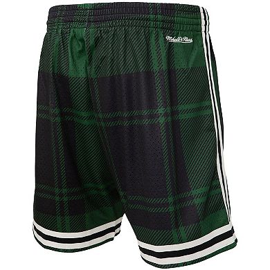 Men's Mitchell & Ness x Uninterrupted Kelly Green/Black Boston Celtics Hardwood Classics Swingman Shorts