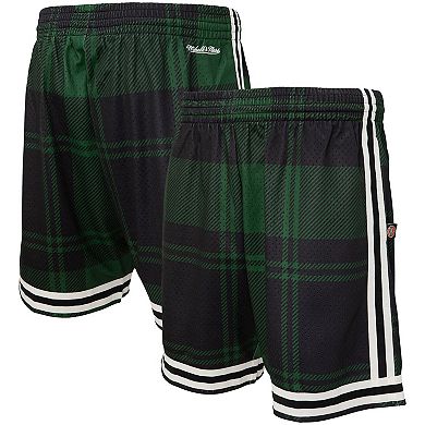 Men's Mitchell & Ness x Uninterrupted Kelly Green/Black Boston Celtics Hardwood Classics Swingman Shorts