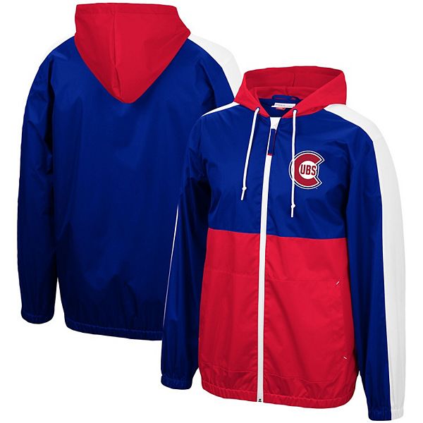 Men's Mitchell & Ness Red/Royal Chicago Cubs Fleece Full-Zip Hoodie Size: Large