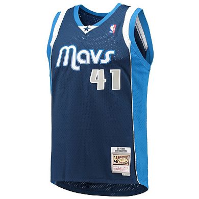 Men's Mitchell & Ness Dirk Nowitzki Navy Dallas Mavericks 2011-12 Hardwood Classics Swingman Jersey