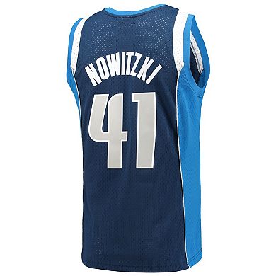Men's Mitchell & Ness Dirk Nowitzki Navy Dallas Mavericks 2011-12 Hardwood Classics Swingman Jersey