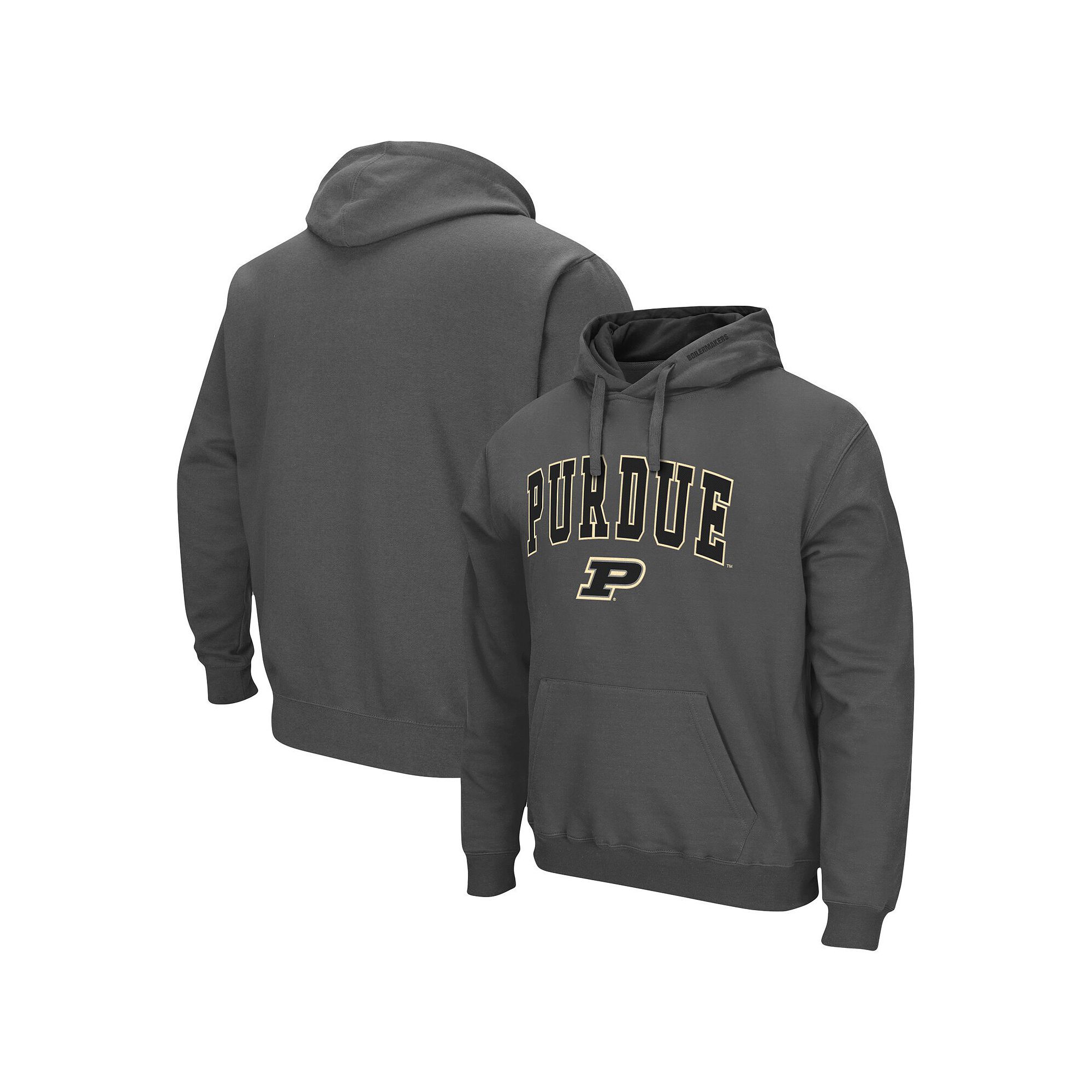 Mens Colosseum Charcoal Purdue Boilermakers Arch & Logo 3.0 Pullover Hoodi