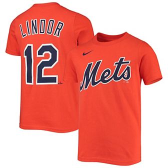 Youth Nike Francisco Lindor Orange New York Mets Player Name & Number T-Shirt