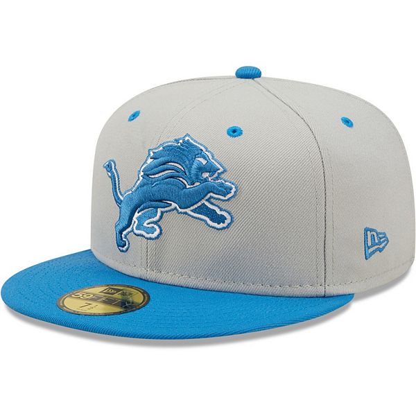 Men's New Era Gray/Blue Detroit Lions Two-Tone Flipside 59FIFTY Fitted Hat