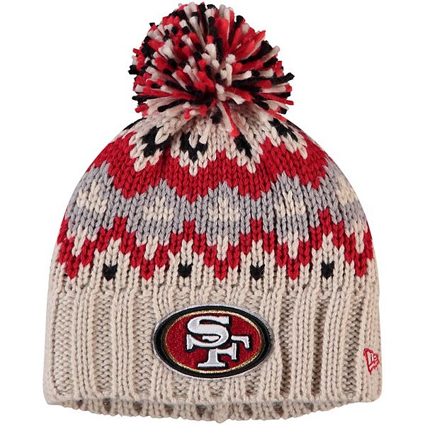 NFL SF 49ers New Era Unisex Beanie Winter Hat with Puff Pom SF Embroidered  hit