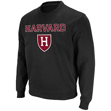 Men's Colosseum Black Harvard Crimson Team Arch & Logo Tackle Twill ...