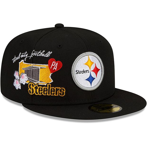 Pittsburgh Steelers New Era City Cluster 59FIFTY Fitted Hat - Black