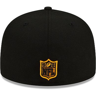 Men's New Era Black Pittsburgh Steelers City Cluster 59FIFTY Fitted Hat