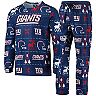 Men's FOCO Royal New York Giants Wordmark Ugly Pajama Set