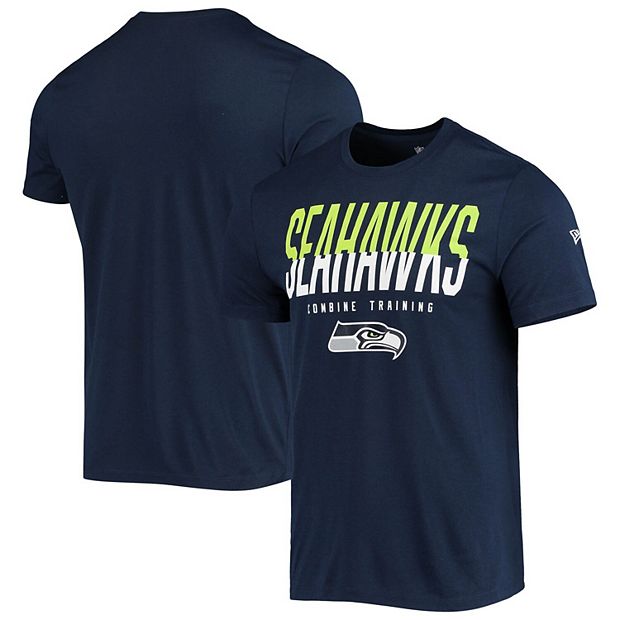 Men's New Era College Navy Seattle Seahawks Combine Authentic Big Stage T-Shirt Size: Large