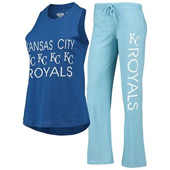 Women's Concepts Sport Light Blue/Royal Kansas City Royals Meter Muscle Tank Top & Pants Sleep Set