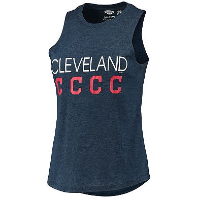 Women's Concepts Sport Red/Navy Cleveland Guardians Meter Muscle Tank Top & Pants Sleep Set