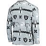 Men's FOCO Silver Las Vegas Raiders Wordmark Ugly Pajama Set