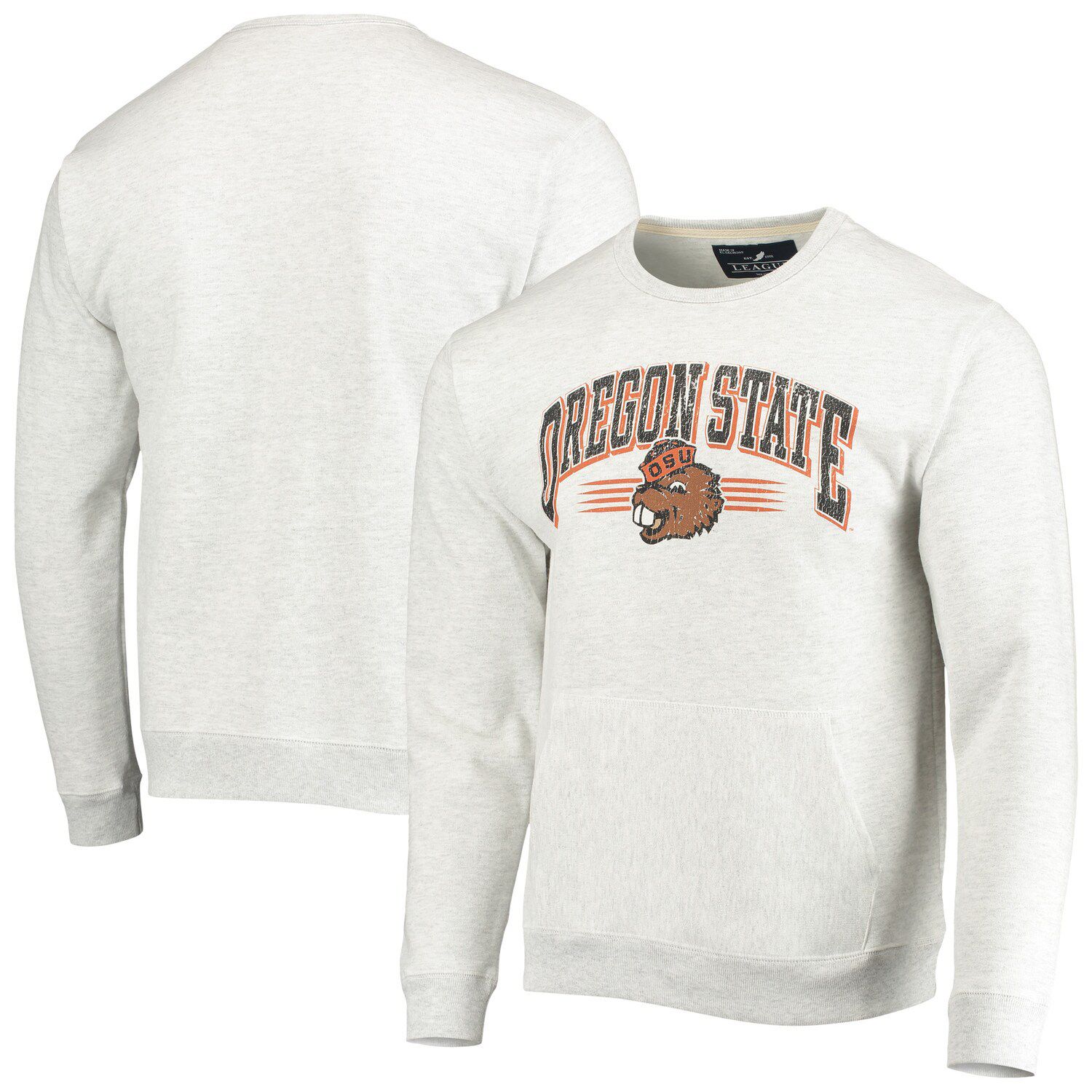 Image for Unbranded Men's League Collegiate Wear Heathered Gray Oregon State Beavers Upperclassman Pocket Pullover Sweatshirt at Kohl's.