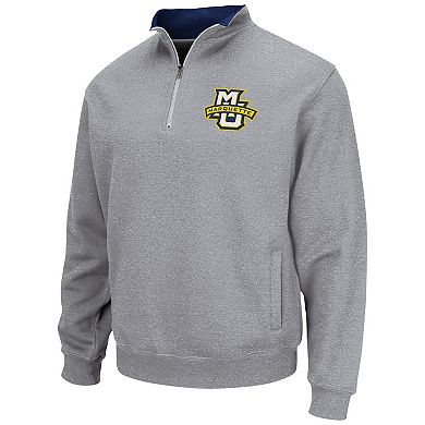 Men's Colosseum Heathered Gray Marquette Golden Eagles Tortugas Team Logo Quarter-Zip Jacket