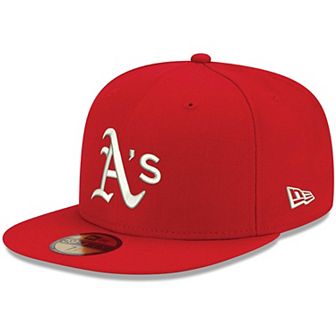 Men's New Era Red Oakland Athletics White Logo 59FIFTY Fitted Hat