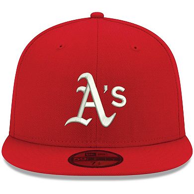 Men's New Era Red Oakland Athletics White Logo 59FIFTY Fitted Hat