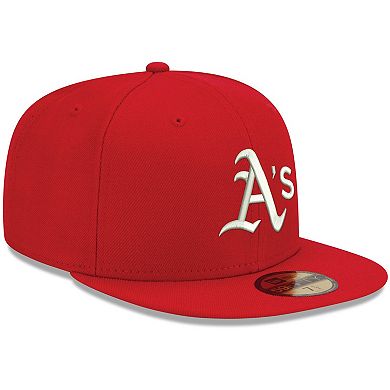Men's New Era Red Oakland Athletics White Logo 59FIFTY Fitted Hat