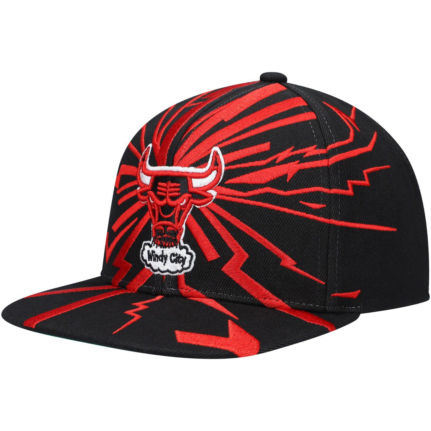 Men's Pro Standard Red/Black Chicago Bulls Heritage Leather Patch Snapback Hat