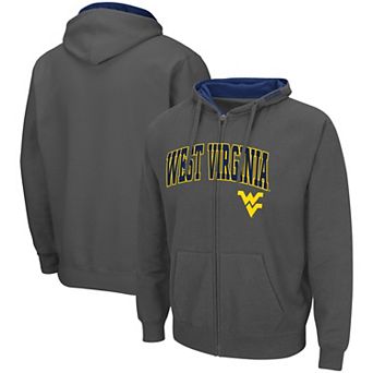 Men's Colosseum Charcoal West Virginia Mountaineers Arch & Logo 3.0 Full-Zip Hoodie