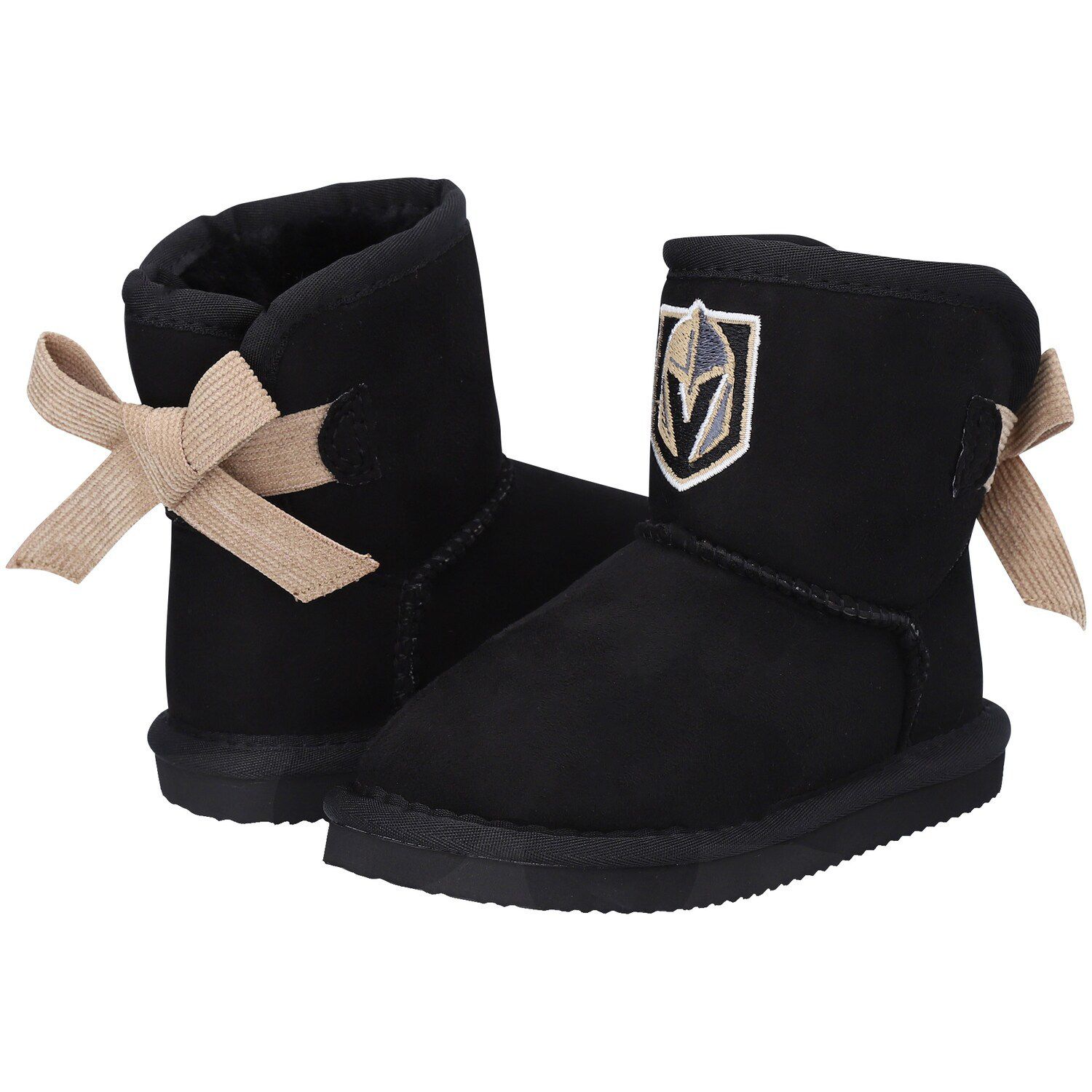 Image for Unbranded Girls Toddler Cuce Black Vegas Golden Knights Low Team Ribbon Boots at Kohl's.