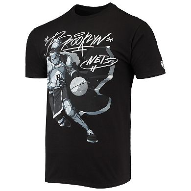 Men's NBA x McFlyy Black Brooklyn Nets Identify Artist Series T-Shirt