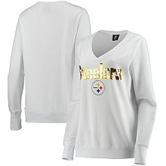 Women's Heathered Charcoal Pittsburgh Steelers Scholar Raglan Pullover  Sweatshirt 