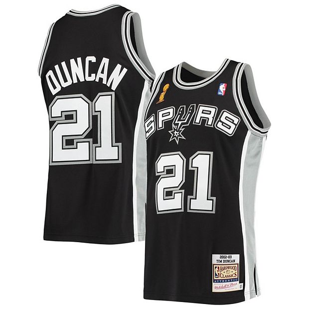 Men's Mitchell & Ness Tim Duncan White San Antonio Spurs Hardwood