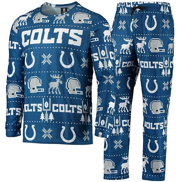 Men's FOCO Royal Indianapolis Colts Team Ugly Pajama Set