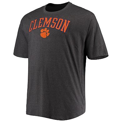 Men's Champion Gray Clemson Tigers Big & Tall Arch Over Wordmark T-Shirt
