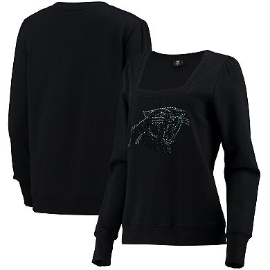 Women's Cuce Black Carolina Panthers Winners Square Neck Pullover Sweatshirt