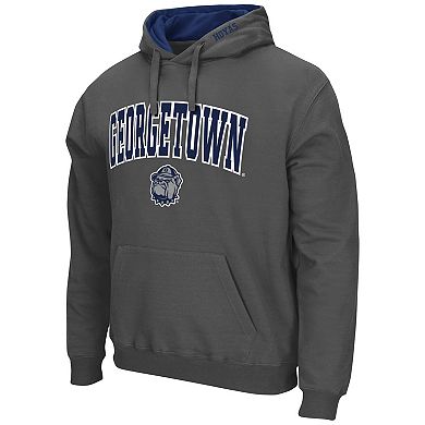 Men's Colosseum Charcoal Georgetown Hoyas Arch and Logo Pullover Hoodie