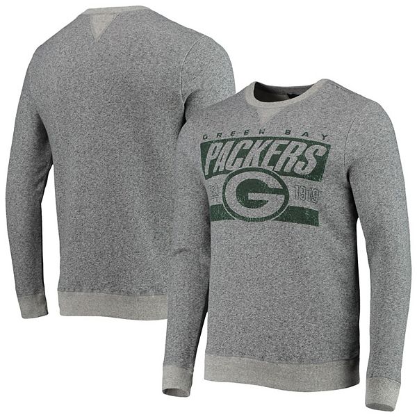 Men's Junk Food Heathered Charcoal Green Bay Packers Team Marled Pullover  Sweatshirt